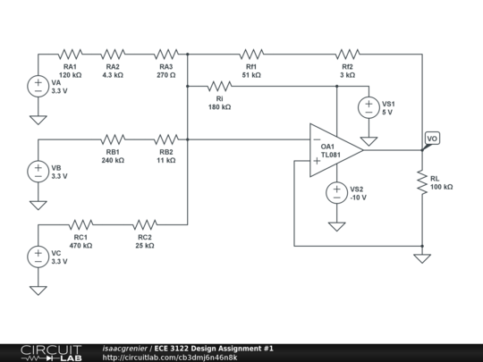 ECE 3122 Design Assignment #1 - CircuitLab