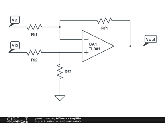 Difference Amplifier - Circuitlab