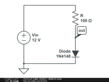 Lab2, circuit 1 - diode IV curve