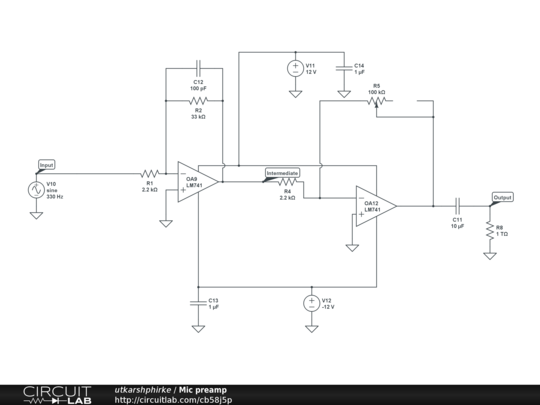 Mic preamp - CircuitLab