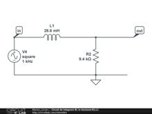 . Circuit de integrare RL în tensiune:R2,L1