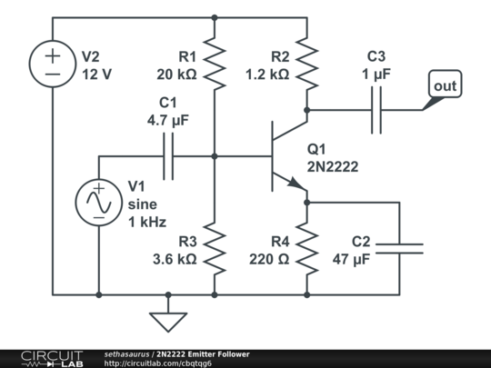 Circuit Diagram Of Discrete Emitter Follower