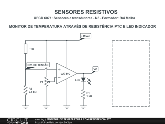 MONITOR DE TEMPERATURA COM RESISTENCIA PTC - CircuitLab