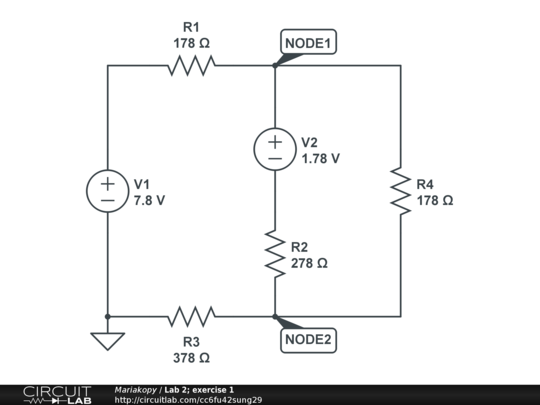 Lab 2; exercise 1 - CircuitLab