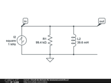 Circuit de derivare RL tensiune(curent:R1,L2