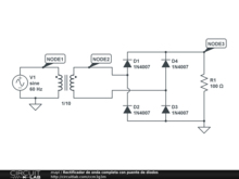 Rectificador de onda completa con puente de diodos