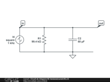 Circuit de integrare RC tensiune(curent:R1,C2