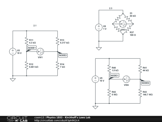 Physics 1E03 - Kirchhoff's Laws Lab - CircuitLab