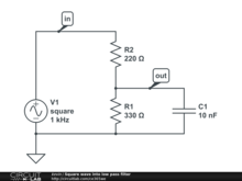 Square wave into low pass filter