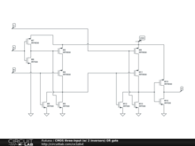 CMOS three-input (w/ 2 inversors) OR gate