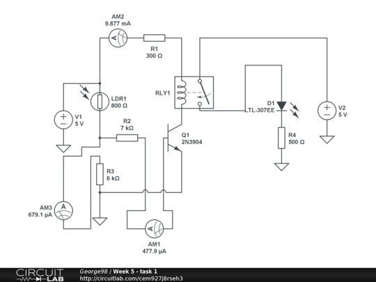 Week 5 - task 1 - CircuitLab