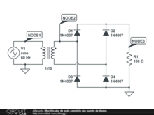 Rectificador de onda completa con puente de diodos