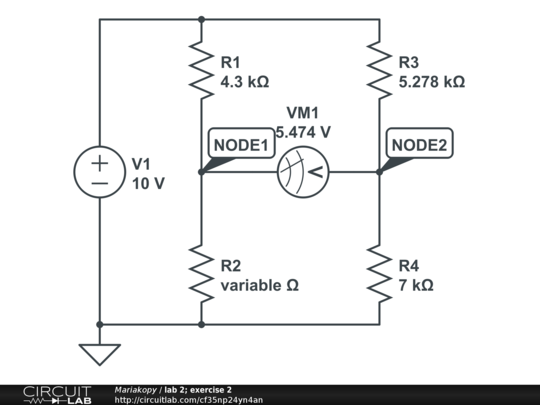 Lab 2; Exercise 2 - CircuitLab