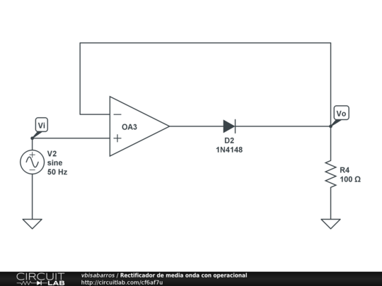 Rectificador de media onda con operacional - CircuitLab