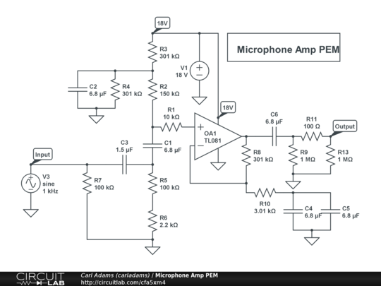 Microphone Amp Pem - Circuitlab