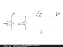 . Circuit de integrare RL în curent:R1,L2