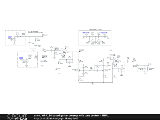 OPA Based Guitar Preamp With Tone Control FINAL CircuitLab