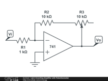 Lab 4-Inverting Amplifier with Potentionmeter