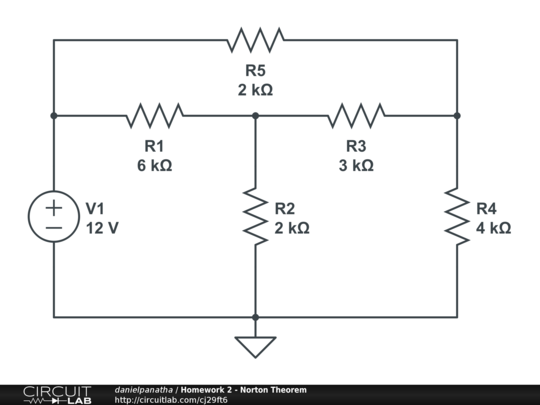 Homework 2 - Norton Theorem - CircuitLab