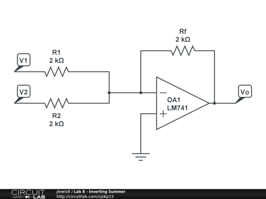 Lab 8 - Inverting Summer - CircuitLab