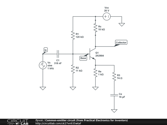 Common-emitter Circuit (from Practical Electronics For Inventors 