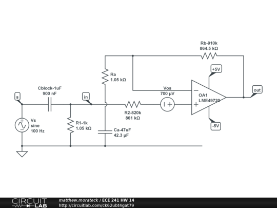 ECE 241 HW 14 - CircuitLab