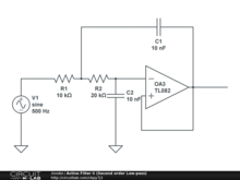 Active Filter II (Second order Low-pass)