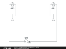 wrong calculation of capacitors in series