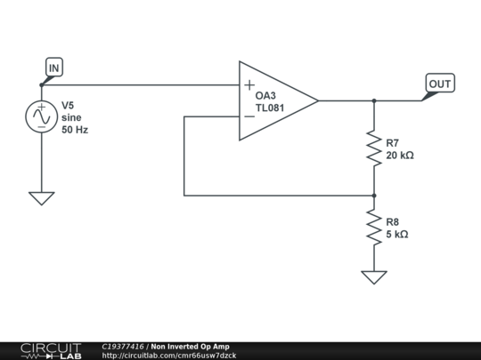 Non Inverted Op Amp - CircuitLab