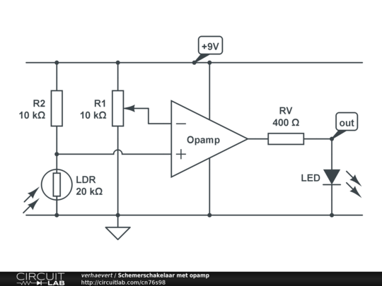 Schemerschakelaar met opamp - CircuitLab