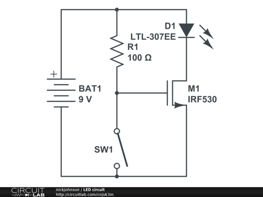 LED circuit - CircuitLab