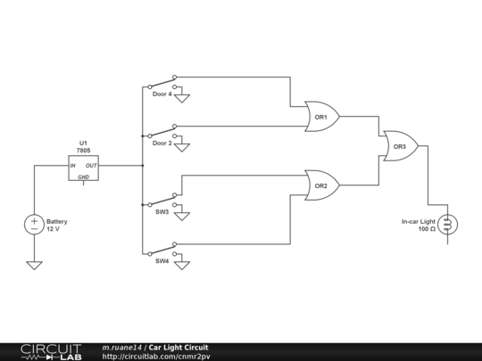 Car Light Circuit - CircuitLab