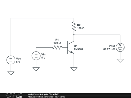 Not gate Circuitlab1 - CircuitLab