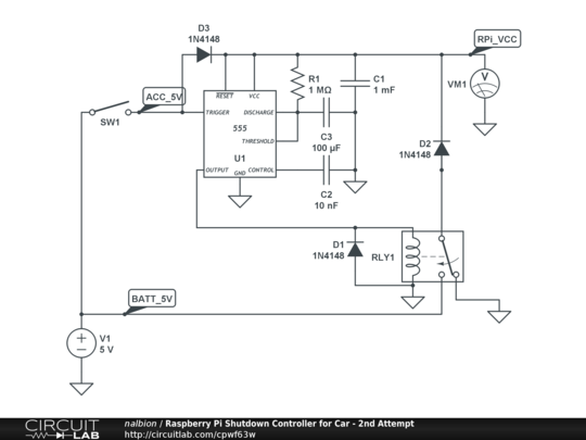 Raspberry Pi Shutdown Controller for Car - 2nd Attempt - CircuitLab