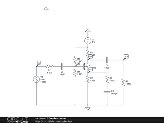 fuente comun - CircuitLab