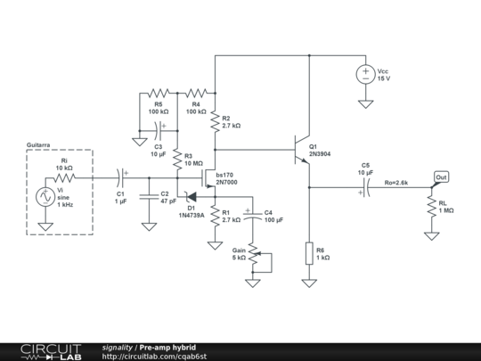 Pre-amp hybrid - CircuitLab