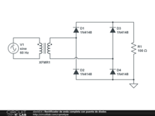 Rectificador de onda completa con puente de diodos