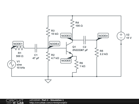 Part 2 - SImulation 1 - CircuitLab