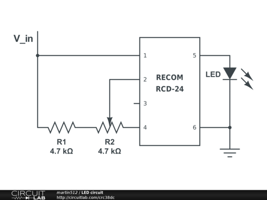 LED circuit - CircuitLab