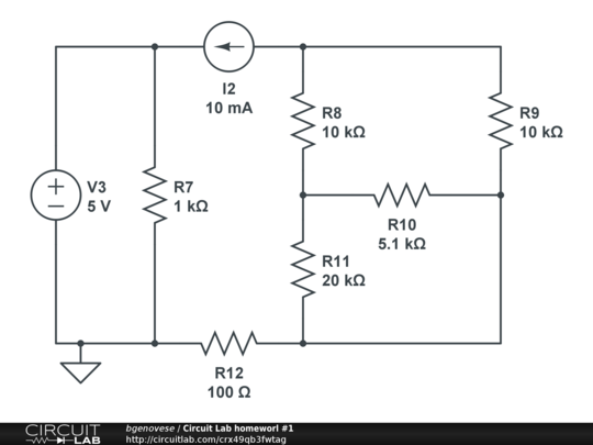 Circuit Lab homeworl #1 - CircuitLab