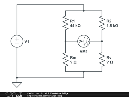 Lab 2 Wheatstone bridge - CircuitLab