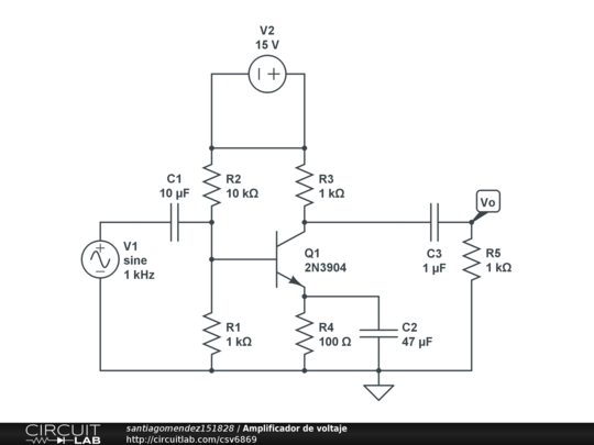 Amplificador de voltaje - CircuitLab