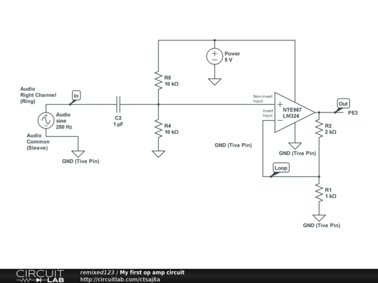 My first op amp circuit - CircuitLab