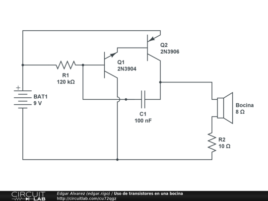 Uso De Transistores En Una Bocina - Circuitlab