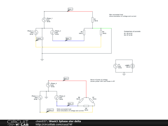Week3 3phase star delta - CircuitLab