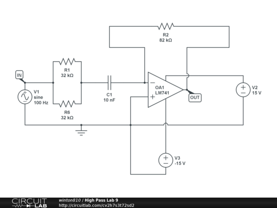 High Pass Lab 9 - CircuitLab