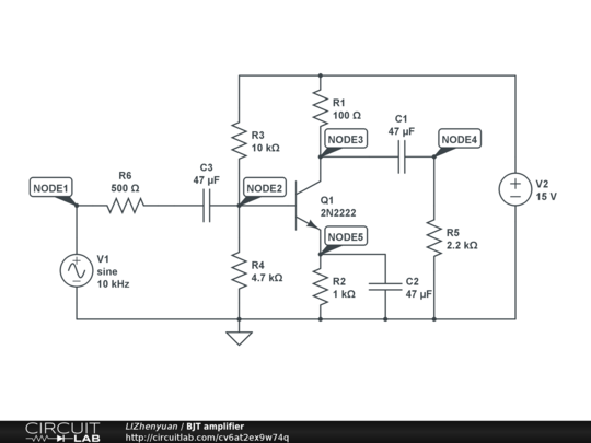 BJT amplifier - CircuitLab