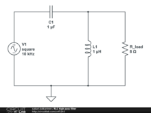 RLC high pass filter