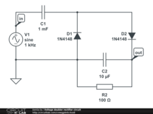 Voltage doubler rectifier circuit