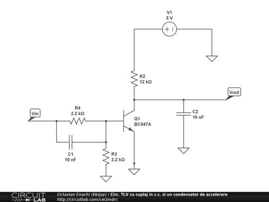 Circ. TLV cu cuplaj in c.c. si un condensator de accelerare - CircuitLab